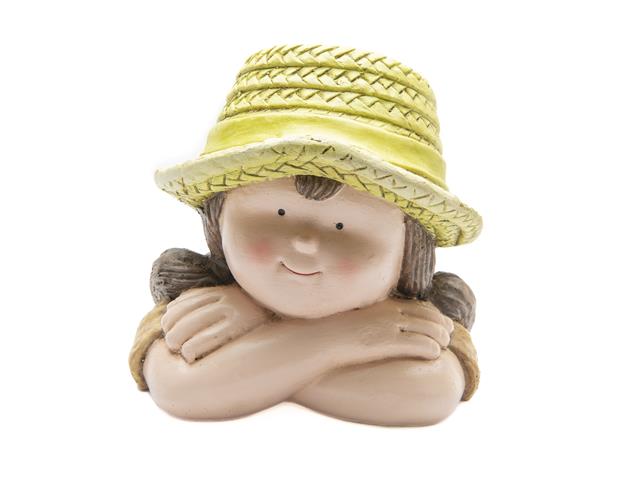 MAGNESIA GARDEN GIRL WITH HAT PLANTER
