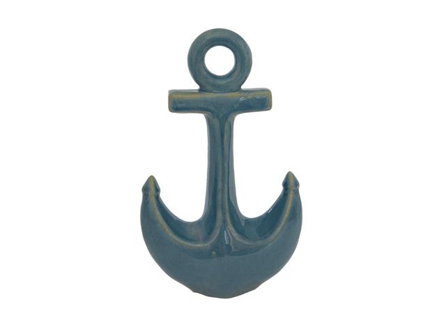 CERAMIC BLUE ANCHOR DECOR