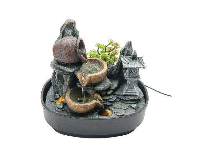 POLYRESIN WATER FOUNTAIN DECOR (VASES & PAGODA)