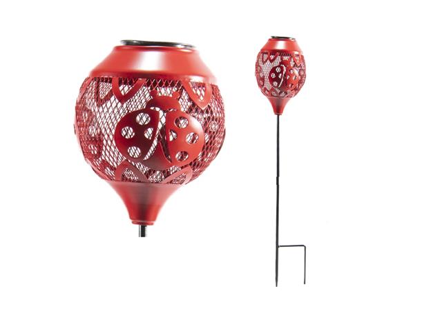 LED PATH LIGHT METAL SOLAR POWER STAKE (LADY BUG)