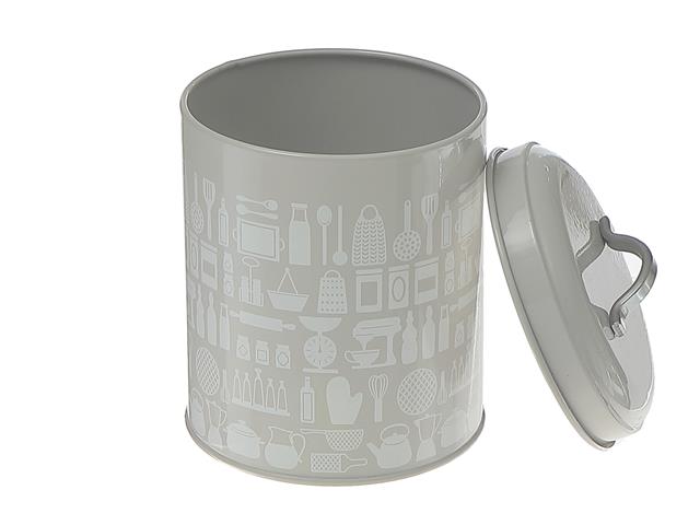 TAUPE METAL RND CANISTER CANTEEN-TEST