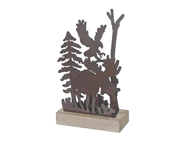 METAL AND WOOD TABLE DÉCOR  (MOOSE) (LARGE)