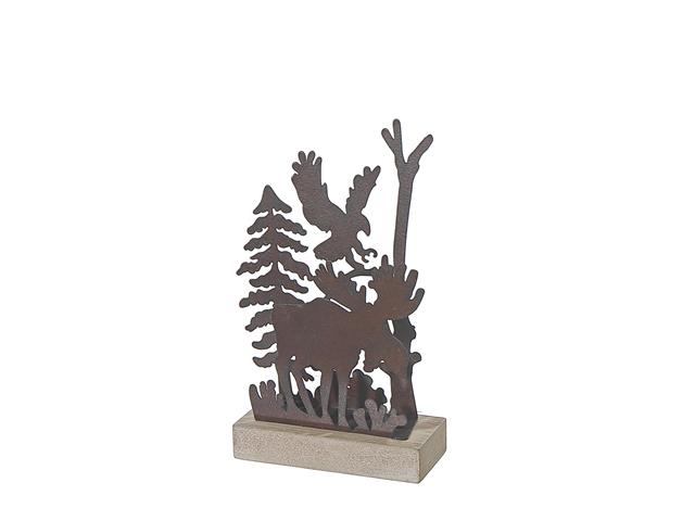 METAL AND WOOD TABLE DÉCOR (MOOSE) (SMALL)
