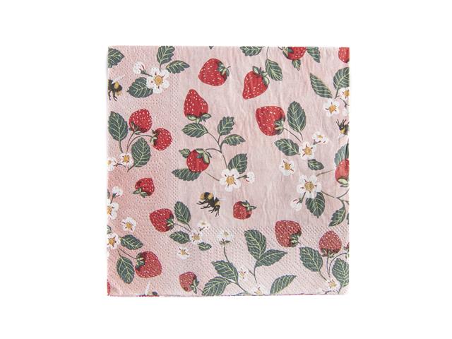 20 PACK LUNCHEON 3 PLY NAPKIN (STRAWBERRY PATCH)