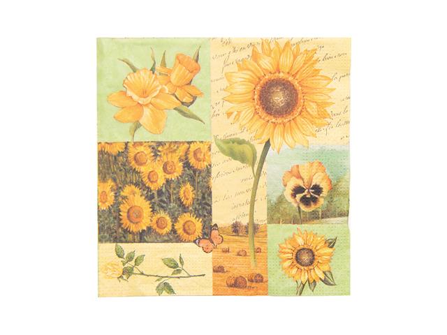 20 PACK LUNCHEON 3 PLY NAPKIN (YELLOW SUNFLOWER)