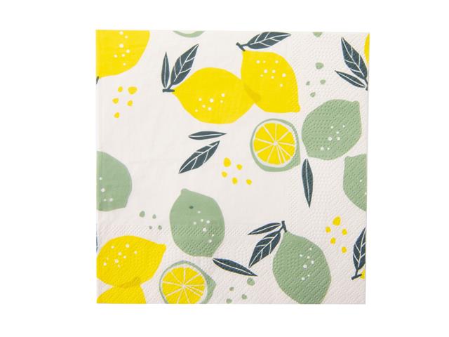 20 PACK LUNCHEON 3 PLY NAPKIN (LEMON & LIME)