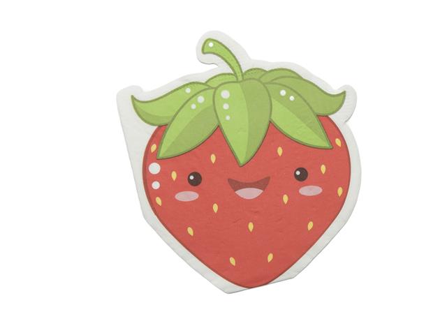 12 PACK 3 PLY SHAPED NAPKIN (STRAWBERRY)