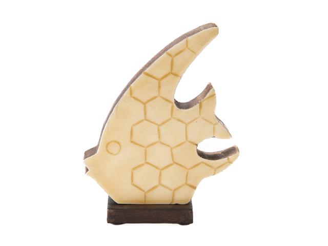 MANGO WOOD ENAMEL-COATED DÉCOR (ANGEL FISH) (WHITE)