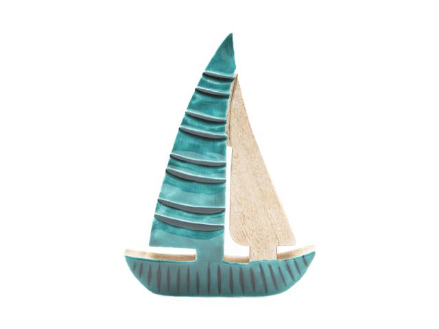 MANGO WOOD ENAMEL-COATED DÉCOR (SAILBOAT)