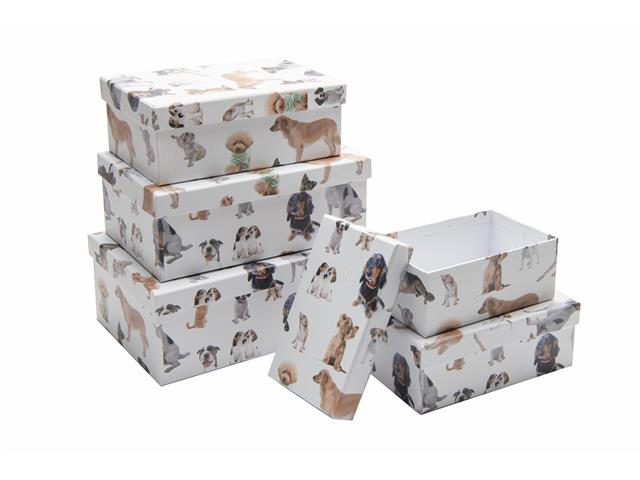 S/5 RECT. NESTING BOXES (DOG COLLAGE)