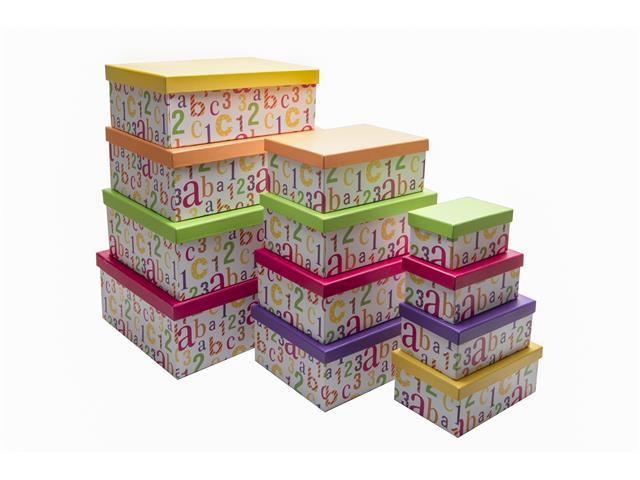 S/12 RECT. NESTING BOXES (ABC 123)