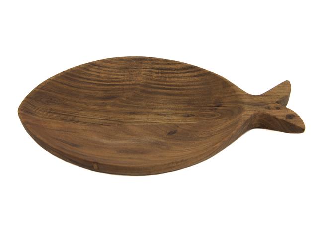 ACACIA WOODEN FISH SHAPE SERVING TRAY