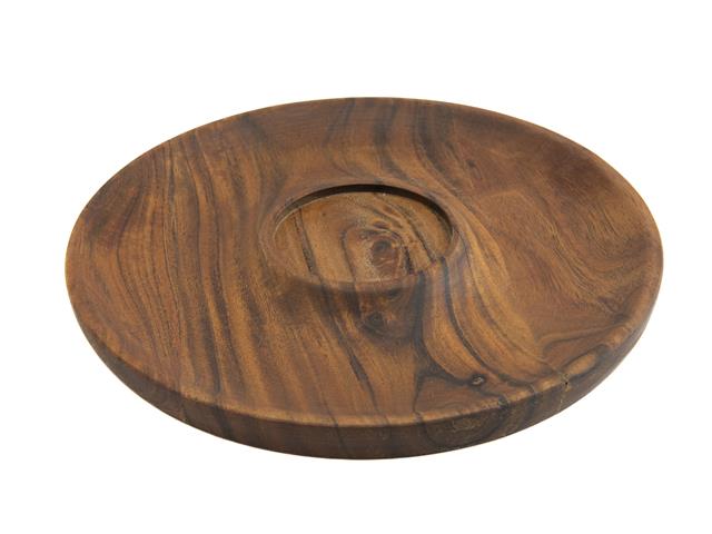 ACACIA WOODEN ROUND SERVING TRAY