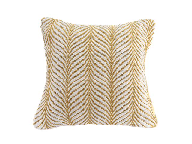 COTTON HANDWOVEN CUSHION (FERN) (YELLOW)