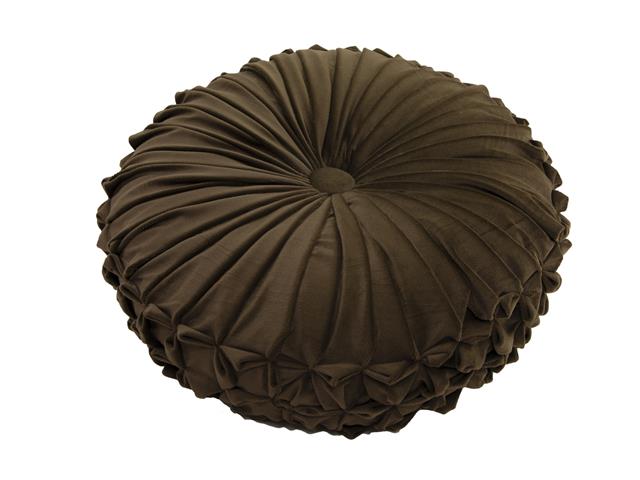 VELVET ROUND CUSHION (CHOCOLATE)