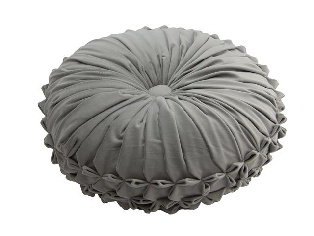 VELVET ROUND CUSHION (SILVER)