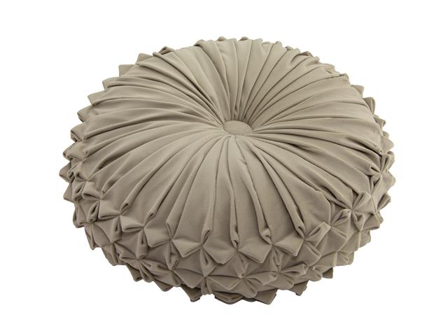 VELVET ROUND CUSHION (TAUPE)
