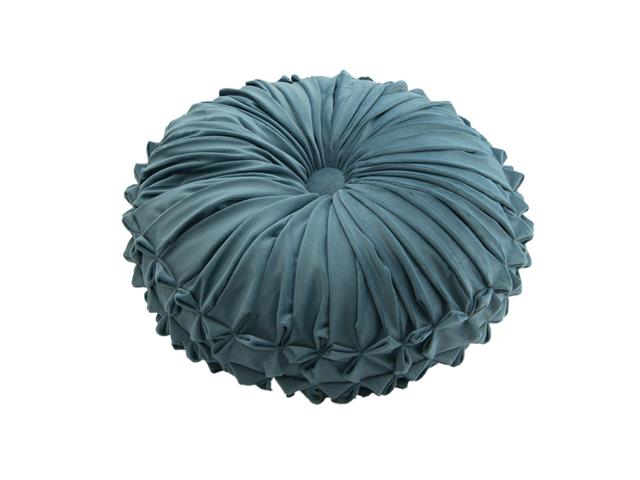 VELVET ROUND CUSHION (TEAL)