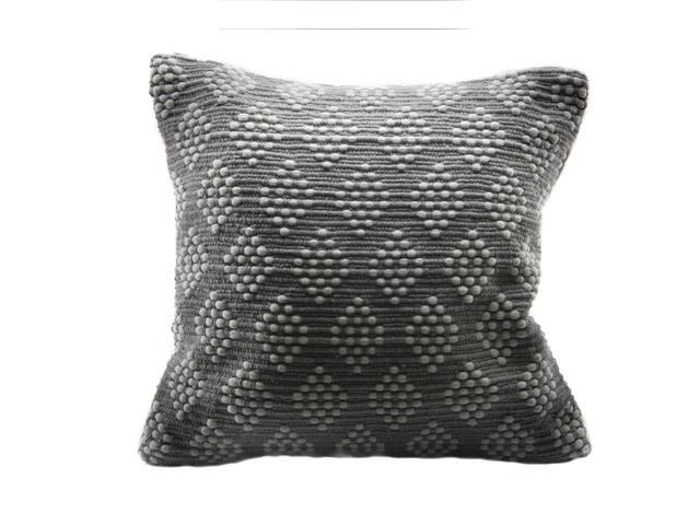 COTTON HANDWOVEN CUSHION (DIAMOND) (GRAY)