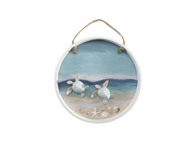 BLUE COASTAL ROUND SHADOW BOX (TURTLE)