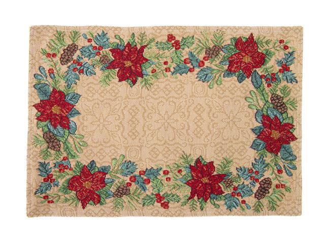 TAPESTRY PLACEMAT (POINSETTIA BORDER) (13 X 18)