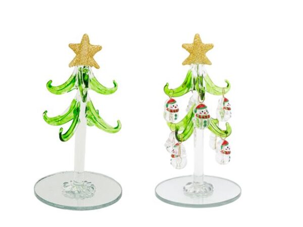 4.75″ GLASS TREE WITH SHAPED ORNAMENTS STAND (JEWEL) - IH Casadecor