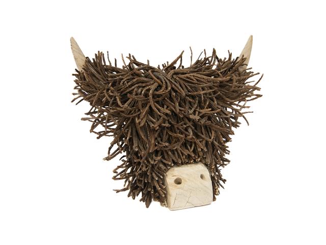 RATTAN OX HEAD DECOR