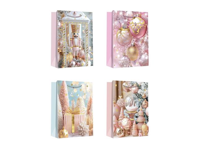 CHRISTMAS GIFT BAGS (PASTEL ORNAMENTS) (ASSTD) (X-LARGE)