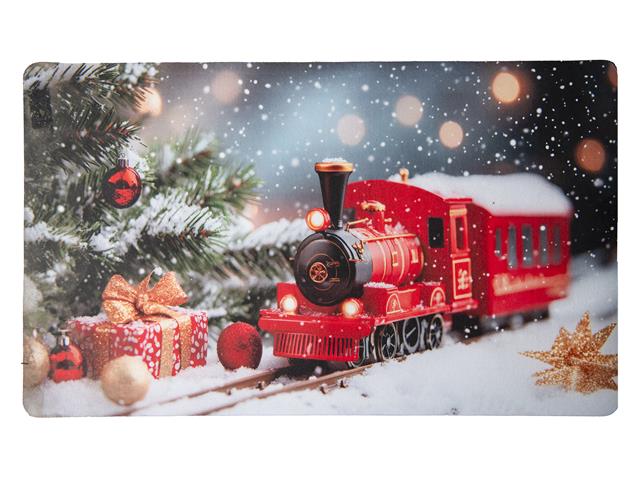 PRINTED RUBBER MAT (SNOWY TRAIN)