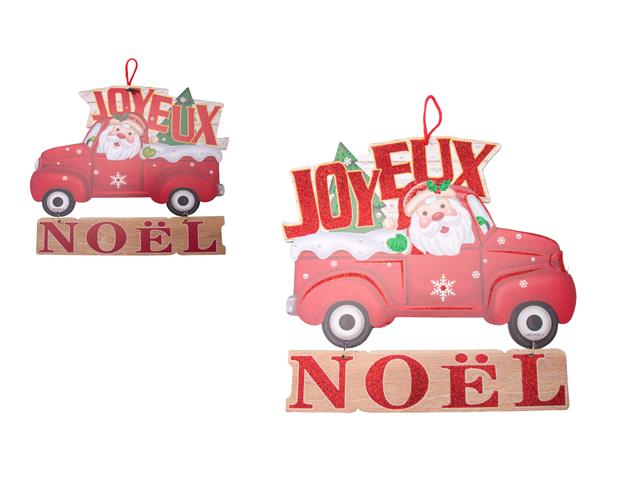 FOAM BOARD WALL DECOR (SANTA IN RED TRUCK) (JOYEUX NOEL)