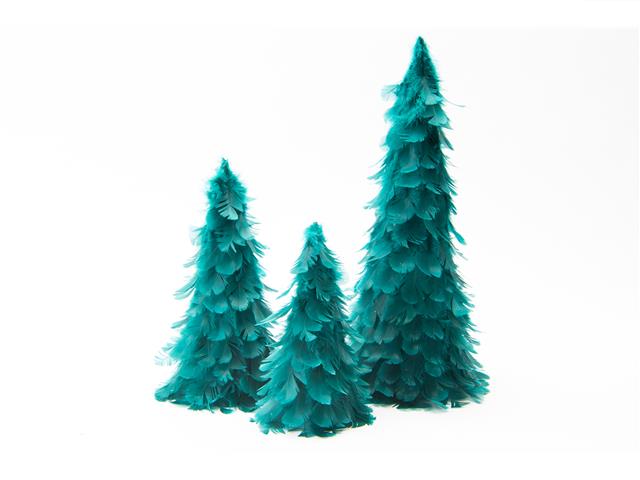 FEATHER CONE TREE (TEAL) (SET OF 3)