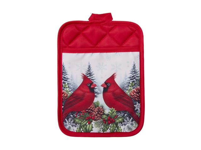 POT HOLDER WITH POCKET (DOUBLE CARDINAL)