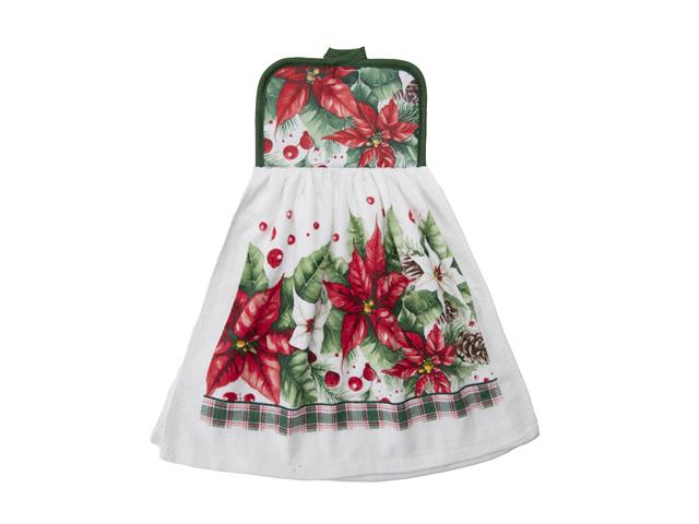 TIE HAND TOWEL (BLOOMING POINSETTIA)