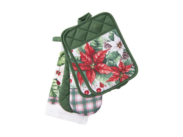 5 PC KITCHEN SET (BLOOMING POINSETTIA)