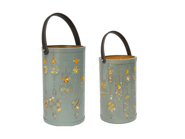 2 PC SET OF METAL CUTOUT LANTERN (ORNAMENTS)