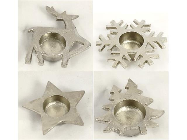 SILVER METAL TEALIGHT HOLDER (ASSTD)