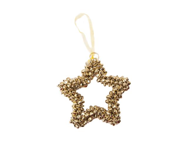 METAL STAR JINGLE BELL ORNAMENT