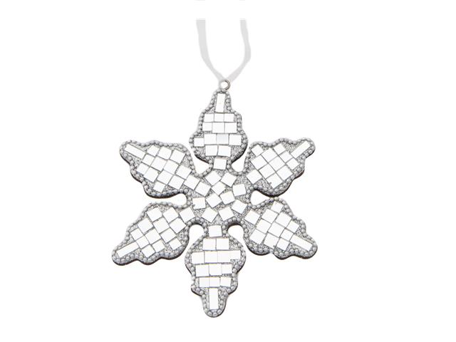 GLASS MOSAIC STELLAR SNOWFLAKE ORNAMENT