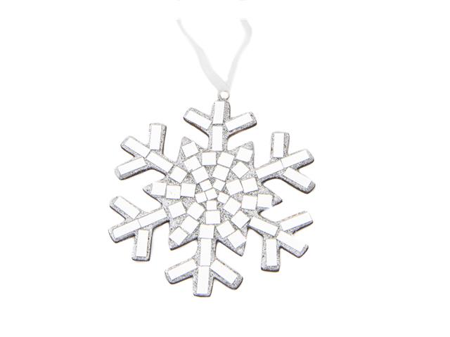 GLASS MOSAIC CRYSTAL SNOWFLAKE ORNAMENT