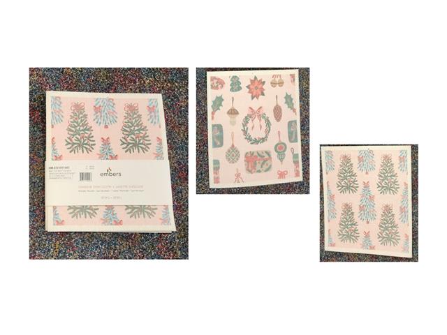 SWEDISH DISH CLOTH SET OF 2 (TREE AND ORNAMENTS) (ASSTD)