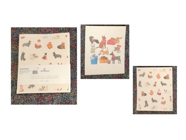 SWEDISH DISH CLOTH SET OF 2 (FESTIVE DOGS) (ASSTD)