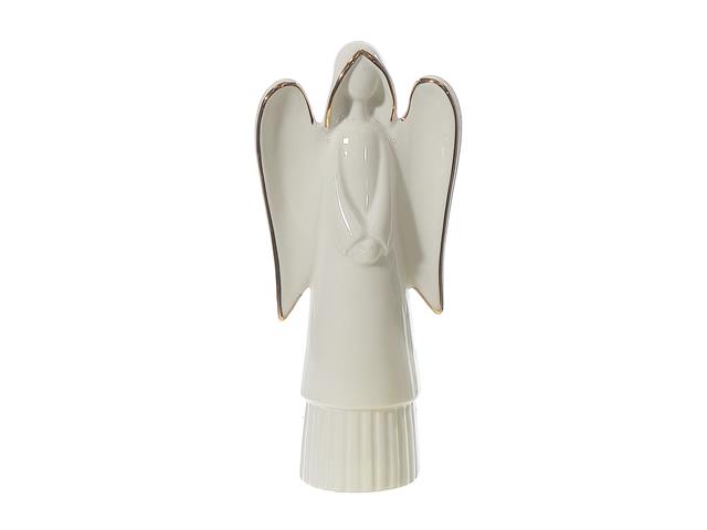 SHINY WHITE ANGEL FIGURINE (LARGE)