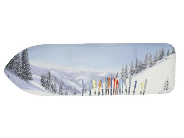 SURFBOARD-SHAPED CANVAS WALL ART (ALPINE SKI SCENE)
