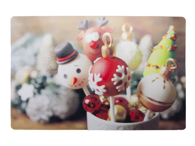 PLASTIC PLACEMAT (HOLIDAY CAKE POP)