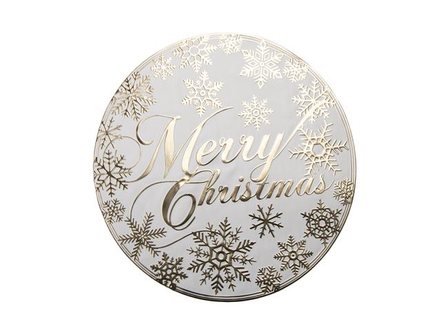 ROUND PVC PLACEMAT (SNOWFLAKE MERRY CHRISTMAS - GOLD)