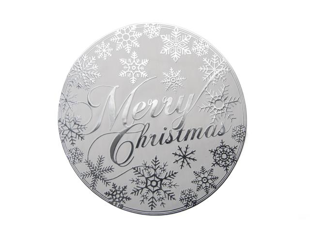 ROUND PVC PLACEMAT (SNOWFLAKE MERRY CHRISTMAS - SILVER)