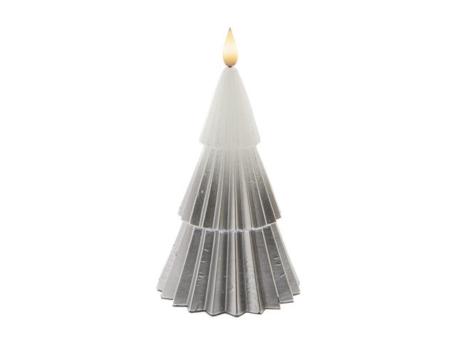 LED UNSCENTED OMBRE TREE CANDLE W/ TIMER (SILVER/WHITE)