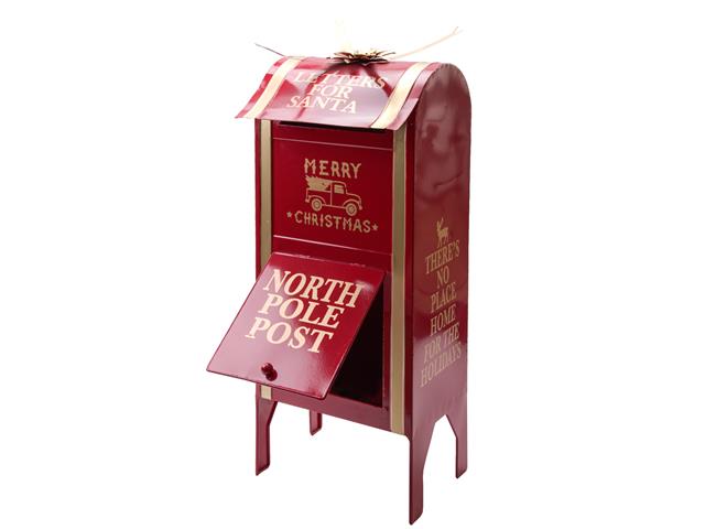 RED METAL MAILBOX (LETTERS FOR SANTA)