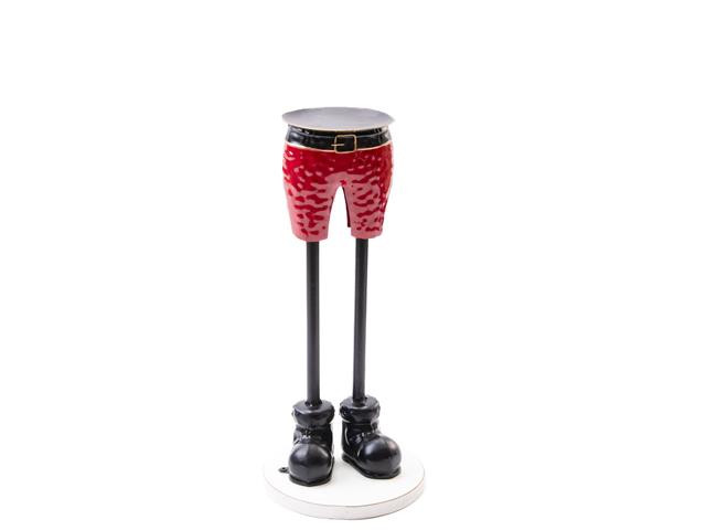 RED SHORTS METAL PILLAR CANDLE HOLDER (LARGE)