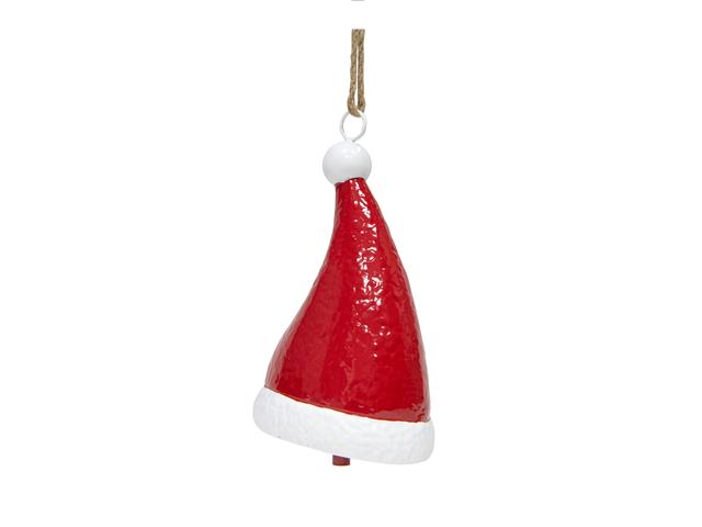 METAL SANTA HAT BELL HANGER